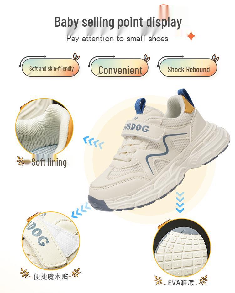 Babudou Spring Breathable Mesh Sports Shoes for Girls, Ages 6-12