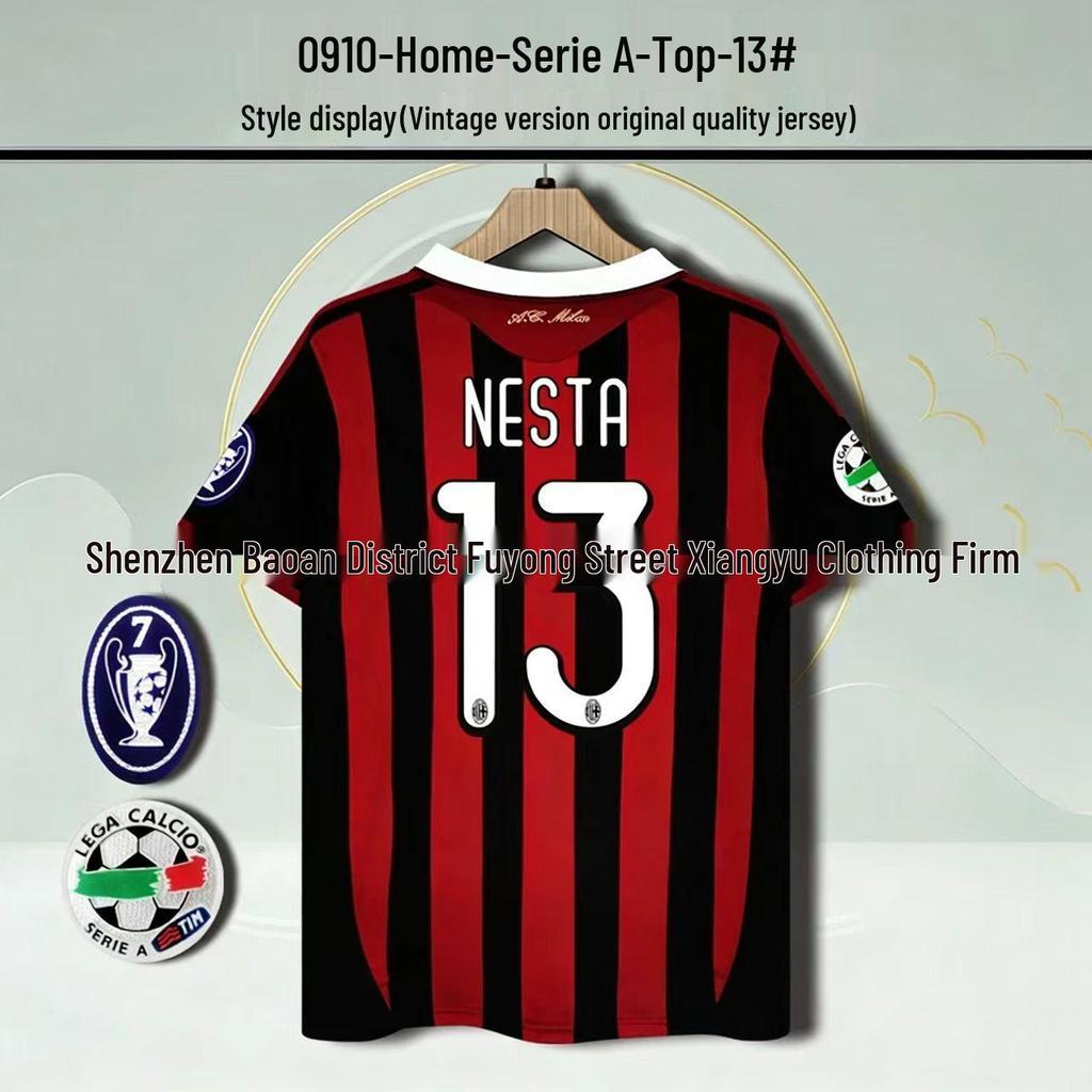 93–14AC Klassisches Retro-Fußballtrikot: 22 Kaka, 32 Beckham, 80 Ronaldinho, 99 Ronaldo