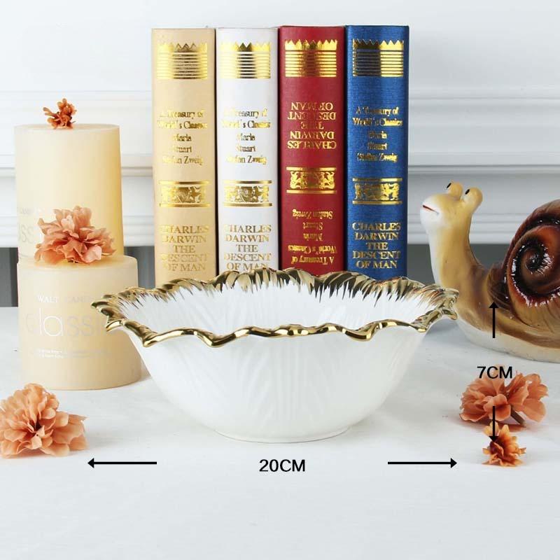 Golden Edged Ceramic Dining Plate Western Steak Plate Sushi Plates Dessert Bowl Sashimi Plates Fruit Dish Salad Bowl Soup Bowls
