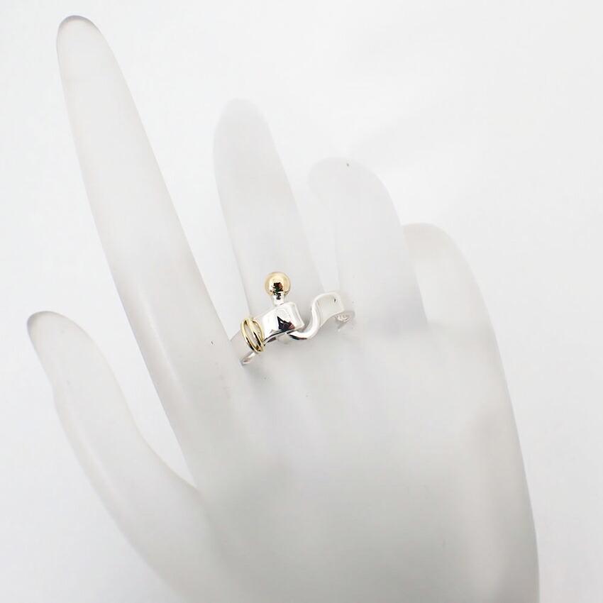[Used] TIFFANY 925/750 Hook & Eye Ring/Size 16/j45-8