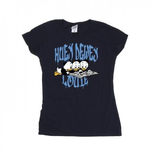 Disney Womens/Ladies Huey Dewey Louie Reading Cotton T-Shirt