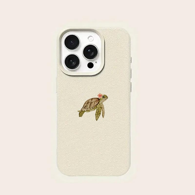 Lily Flower Turtle Lychee Texture Phone Case For iPhone 17 16 15 Pro Max 14 13 12 11 Pro 15 Plus 17 Air Silicone Soft Cover