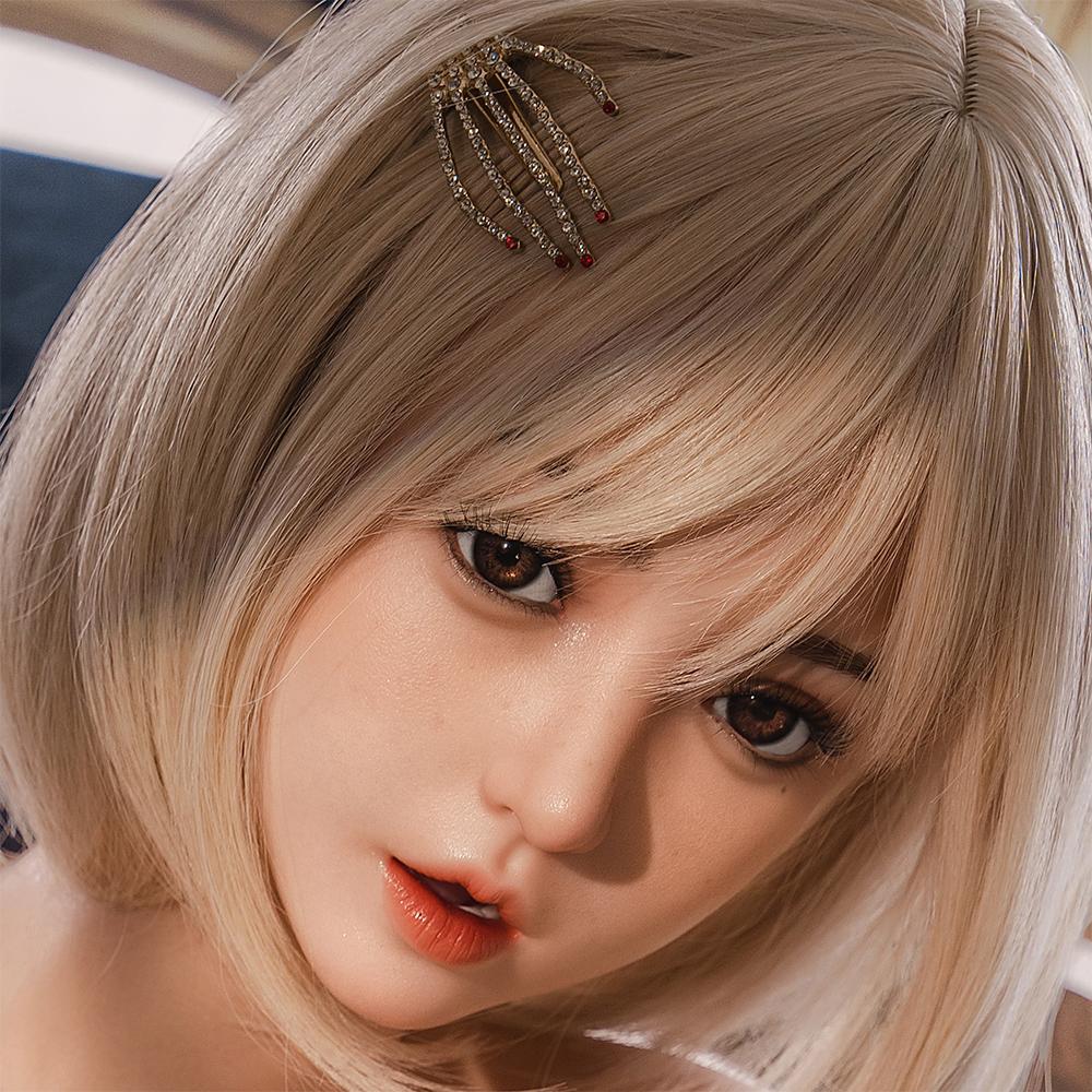 Head with Realistic Oral Function 100% Silicone Compatible with 130-180cm Sex Dolls M16 Thread Interface Wig & Implant Hair Options 3kg