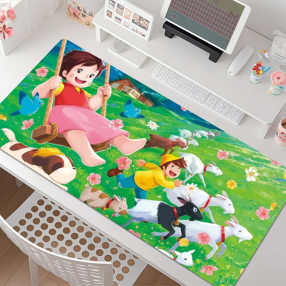 Cartoon cute Heidi Mouse Pad Square Office Gaming Desk Mat Waterproof Non-Slip Rubber Decorative