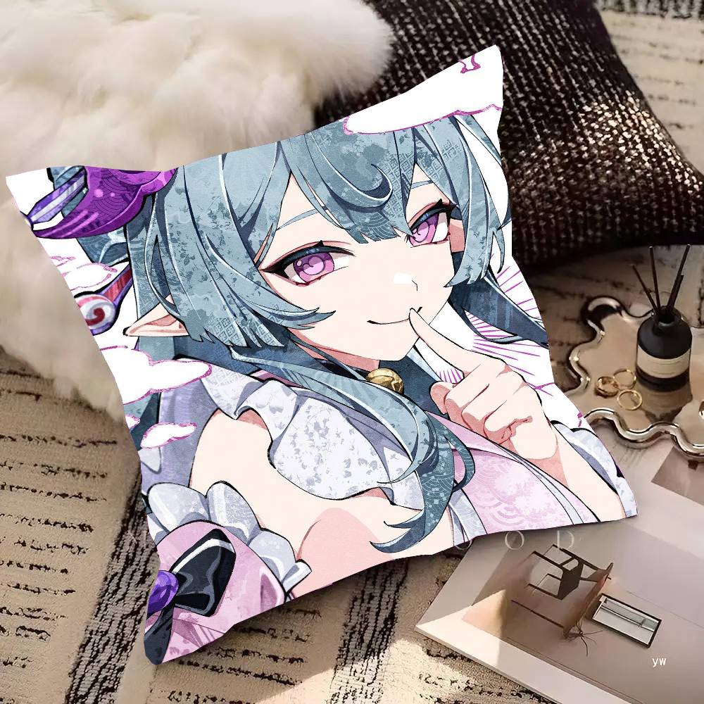 Yumeizuki Mizuki Game Genshin Impact Pillow Case Fashion Square Pillowcase Bedroom Sofa Room Ins Decoration Leisure
