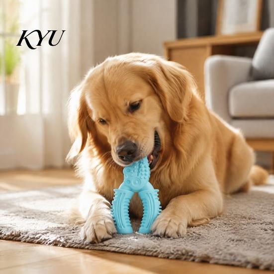 Vise Shaped Chew Toys Dog Toy, Bite Resistant TPR Puppy Teething Interactive Rubber Pet Chewing Toy for Teeth Cleaning & Gum Massage