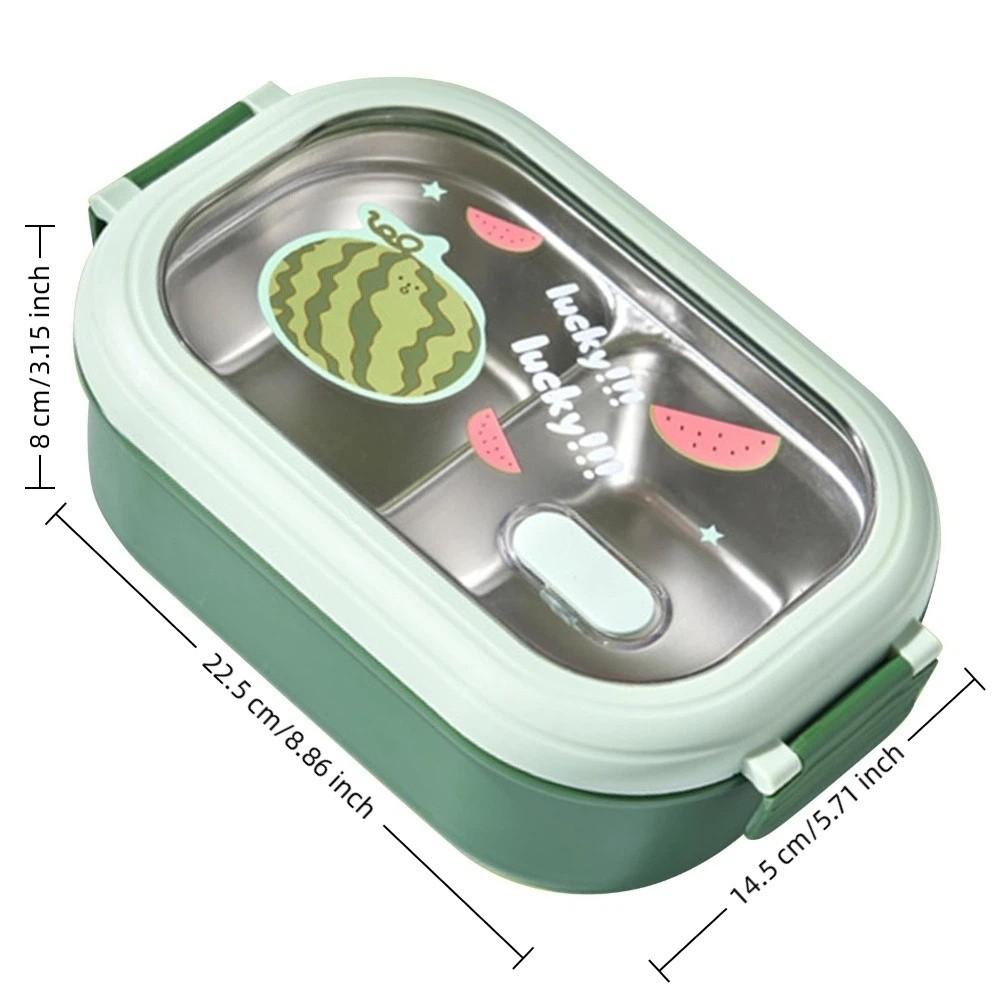 2 Compartments Lunch Storage Container Stainless Steel Food Container Thermal Lunch Box  For Travel