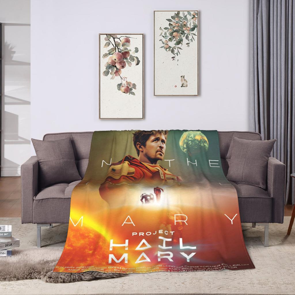 Project Hail Mary Poster Blanket Girls Flannel Bedding Throws For Living Room Soft Comfy Custom Quality Bedspread Gift Idea