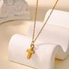 Vintage Tiny Cross Necklaces For Women Men Stainless Steel Cross Pendant Necklace Wedding Christmas Religion Jewelry Gift