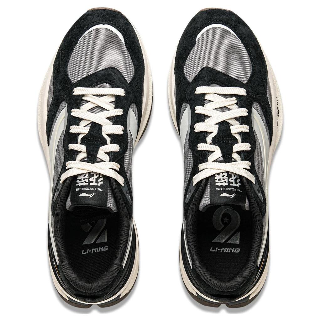 New LiNing Zhengrong Cushioning Anti Slip And Wear Resistant Balance Rebound Low Top Casual Shoes Unisex Black Gray AGCU165-1