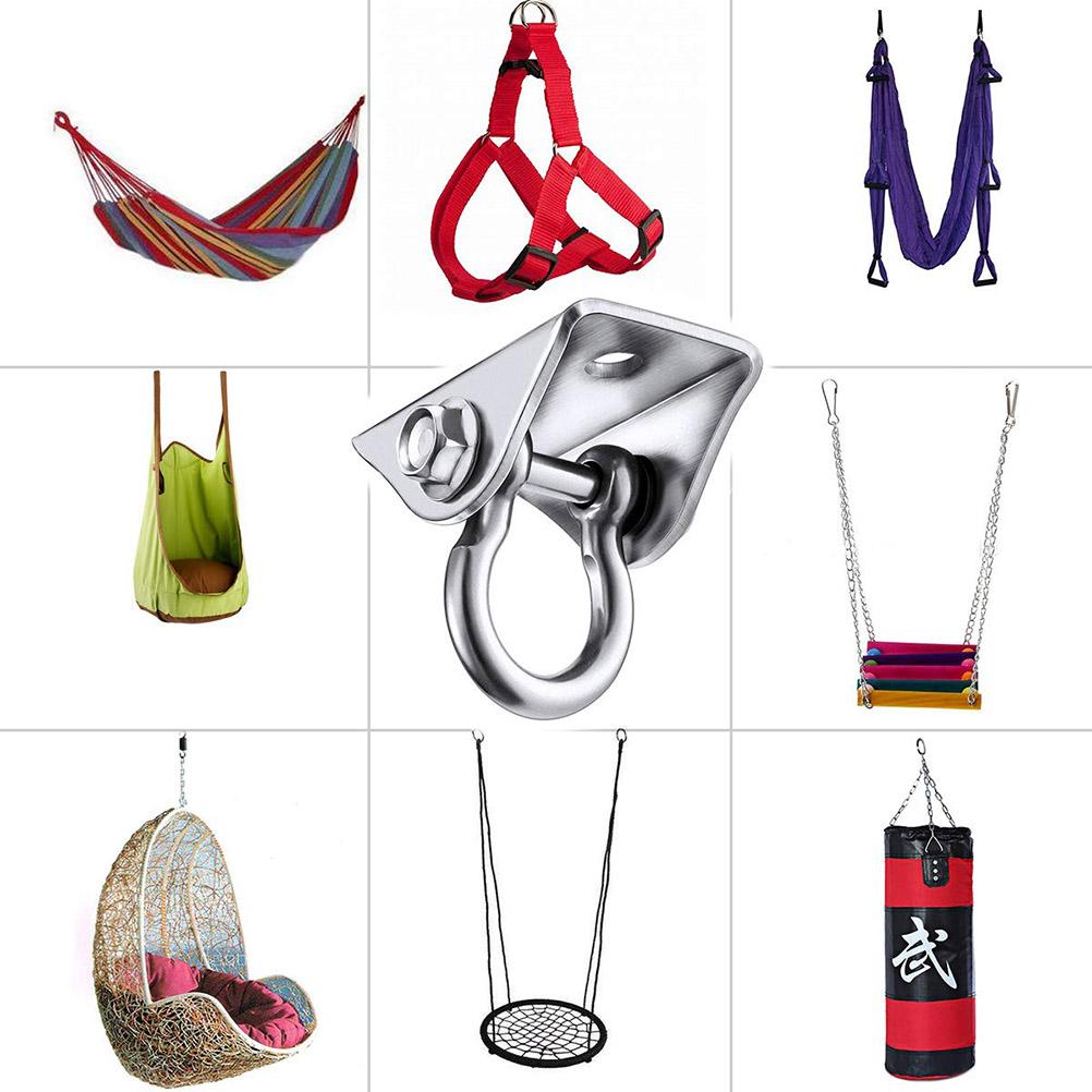 360 Degrees Rotate Swing Hangers Suspension Hooks Kit Stainless Steel Hammock Fixed Accessories for Indoor Outdoor