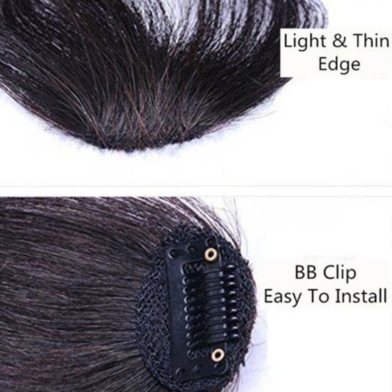 Ladies Thin Clip On Air Bang Wig Hair Front Fringe Extension Hairpiece
