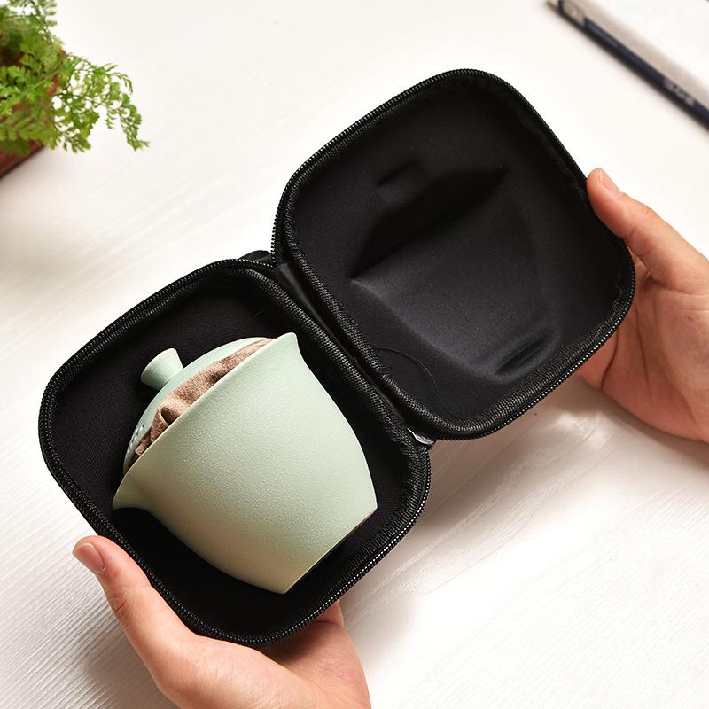 Travel Tea Set Outdoor Kung Fu Tea Set One Pot Three Cups Portable Express Cup Small Set Tea Gift Plus