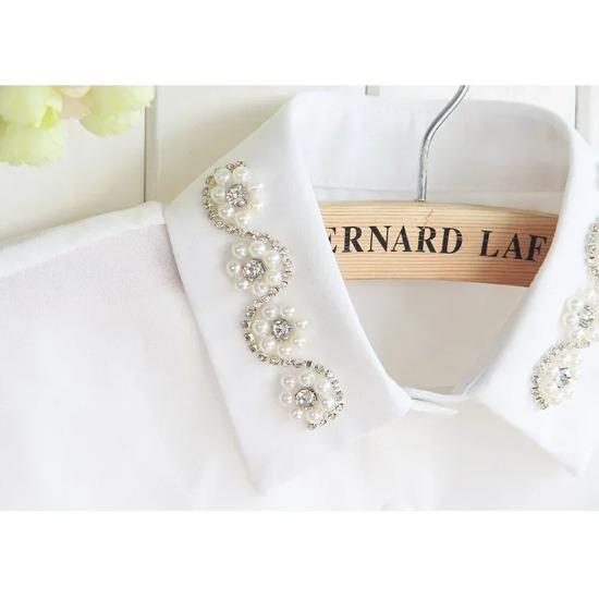 Perfect Match Fashion White Shirt Fake Collar Women False Collar Chiffon Daily Faux Cols Removable Mujer Detachable Collar Blouse Clothes
