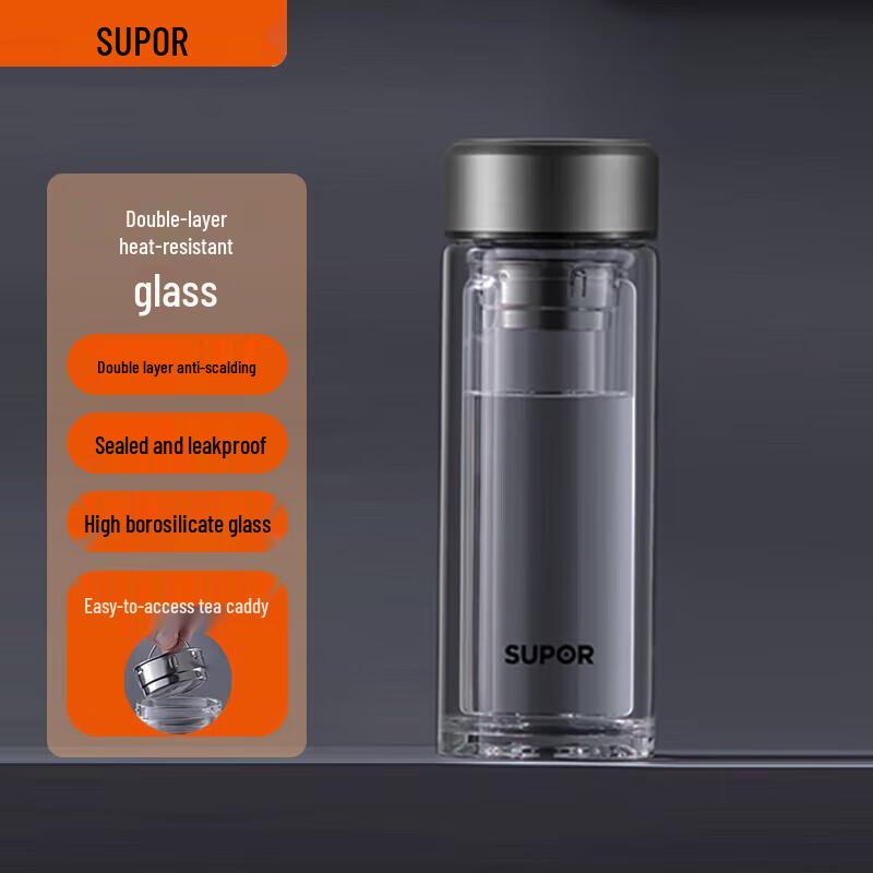 

SUPOR Double Wall Borosilicate Glass Mug