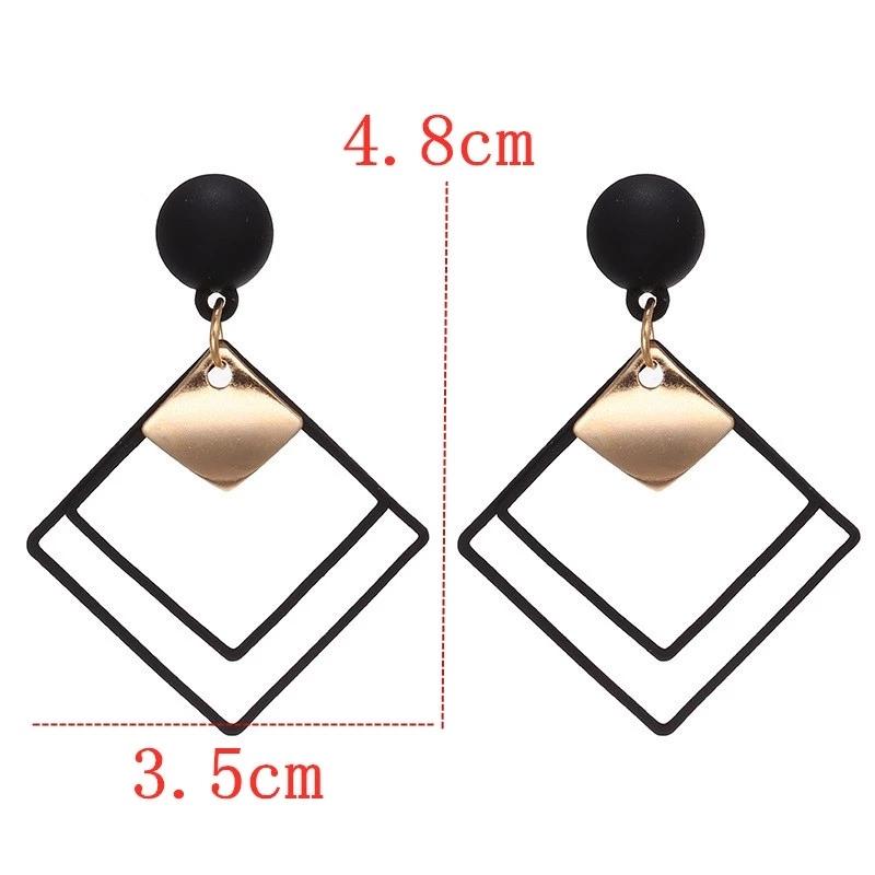 Geometric Earrings Korean Vintage Metal Acrylic Dangle Hanging Earring Brincos Simple Accessories for Women Jewelry