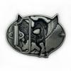 Angel Horse Unicorn Cowhide Alloy Belt Buckle - Ethnic Higanbana Oval Design