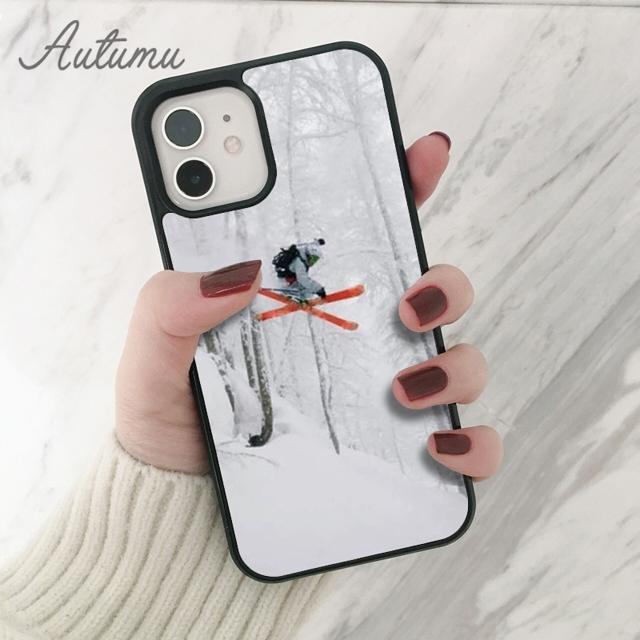 Skiing Snow Snowboard Skis Phone Case for iPhone 11 12 13 14 Pro Max mini XR XS SE 2020 6S 7 8 Plus Samsung Galaxy S21 S22 Cover