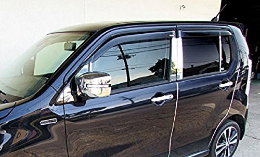 BRIGHTZ Stainless Steel Pillar Panels with Visor for Wagon R Stingray Compatible with 44 Wagon R 18196 Ultra-Mirror MH34S/MH44S (12-Piece Set)