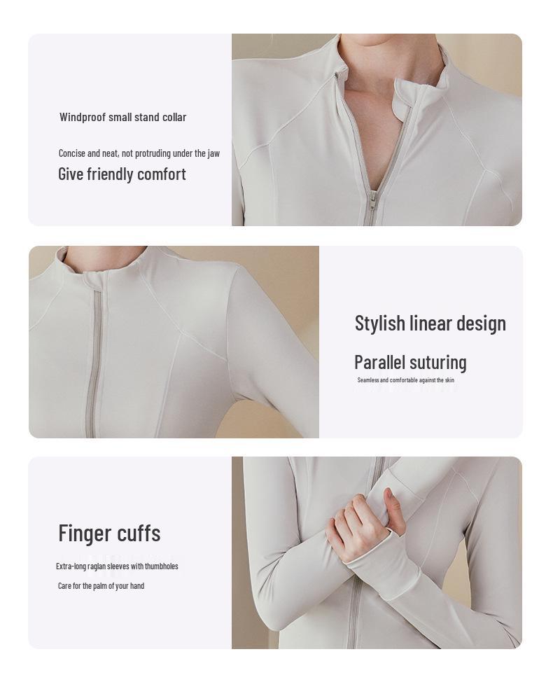 Damen High-End Outdoor Radfahren & Fitness Stehkragen Yoga Jacke