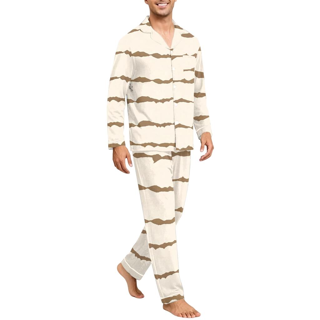 Men's Long Sleeve Button Down Pajama Set - Cozy Sleepwear for Nighttime Relaxation