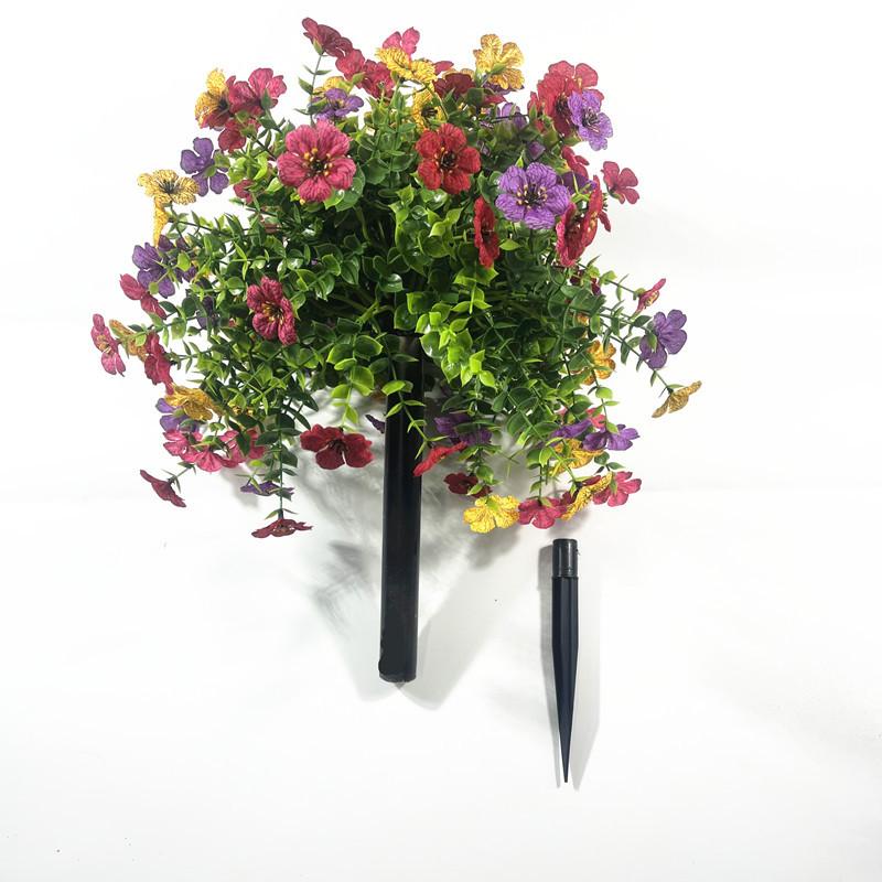 Artificial Topiary Ball Flowers For Outdoors Planters, Spring Decoration with Spike, UV Resistant Faux Summer Plants, Fake Bushes Indoor Decor