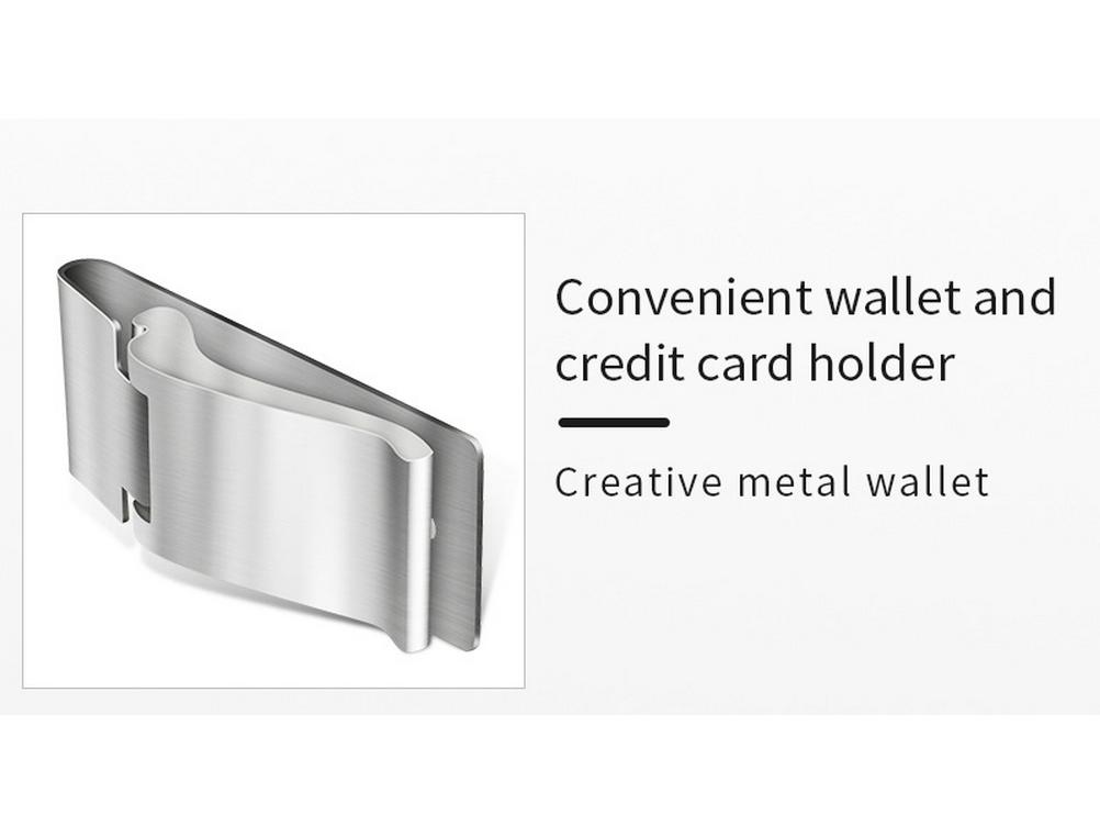 Portamonete Portafoglio in Acciaio Inossidabile - Mini Fermasoldi Metallico Porta Regalo