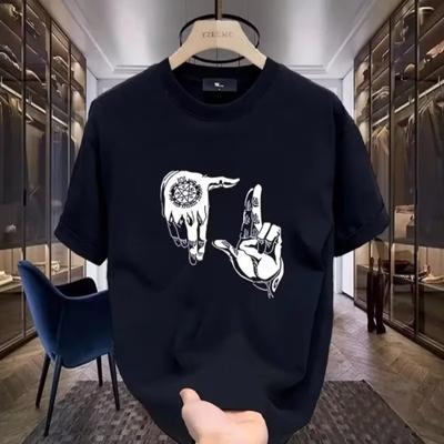 Fashion Short SleeveTT-shirt Men's Fashion Brand Summer Loose2024New Year TrendinsSimple Printed Top