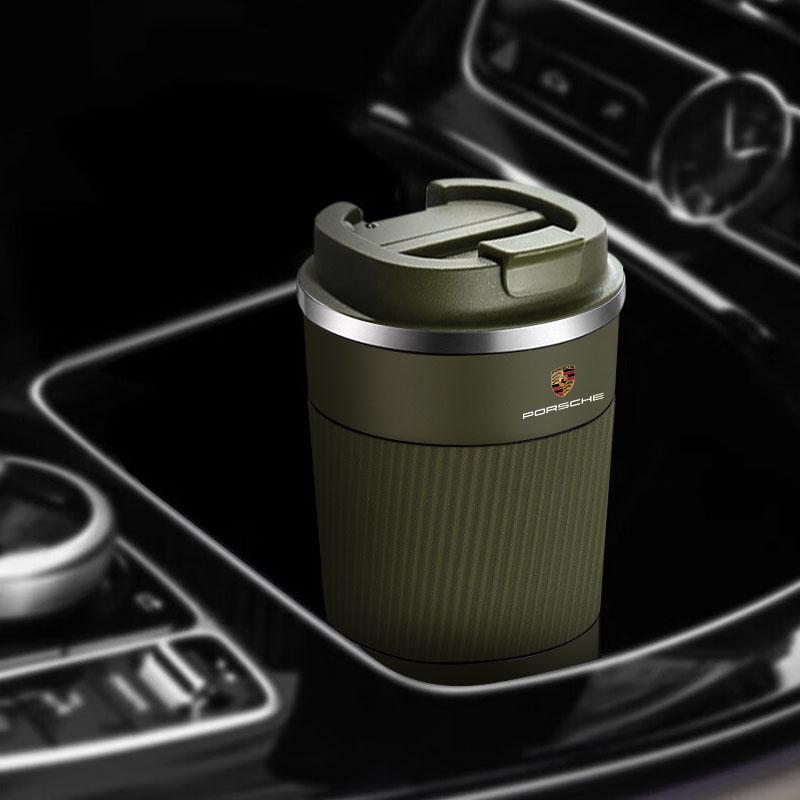 1Pcs Car Vacuum Flasks Coffee Cup Travel Portable Insulated Bottles For Porsche Cayenne Panamera Macan Boxster 911 928 944 918 917