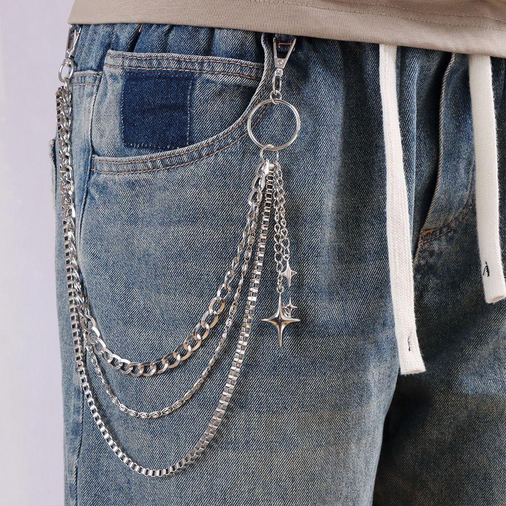 Punk Metal Pant Chain Multi-layer Street Waist Chain Vintage Pants Waist Belt  Gift