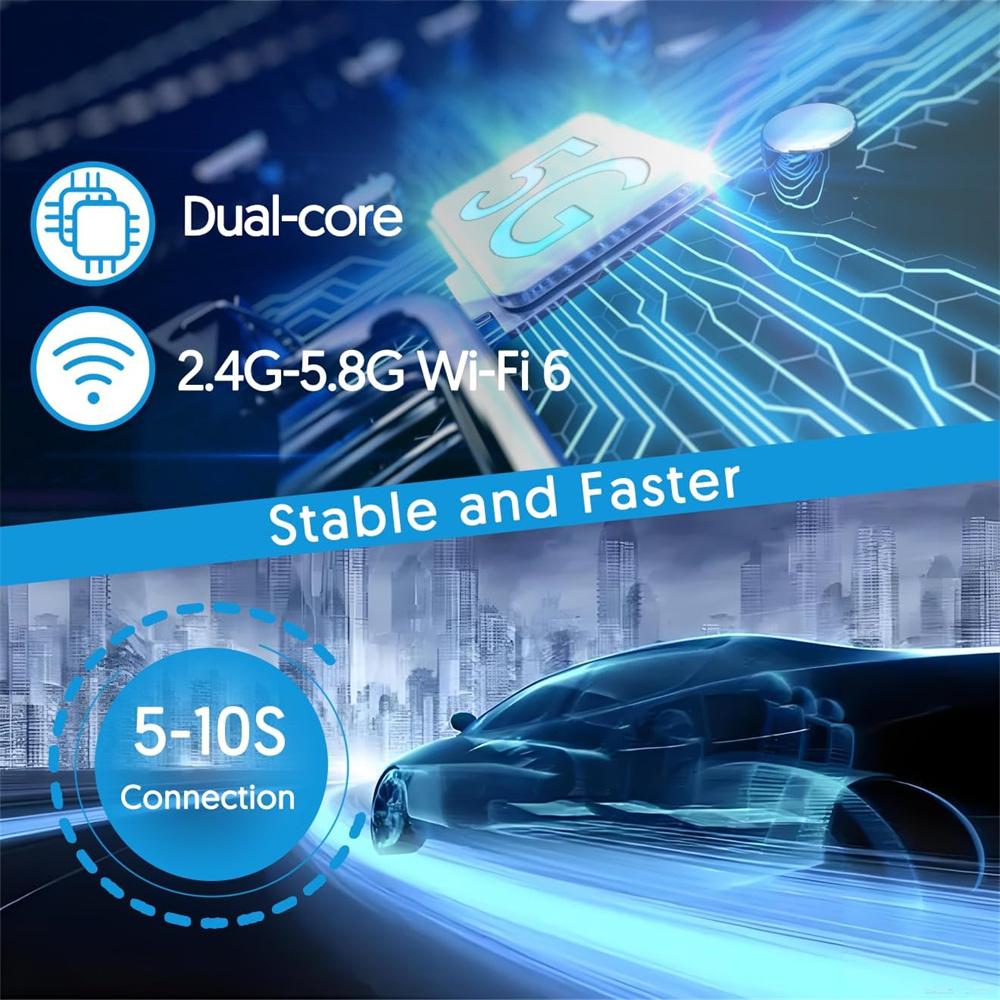Wired to Wireless CarPlay Box Android Auto Adapter 2v1 Plug and Play USB/Type C Dongle Bluetooth WiFi Connect OTA Aktualizováno