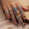 17KM Vintage Silver Color Butterfly Rings Set For Women Bohemian Leaves Star Moon Statement Rings Trendy 2021 Jewelry Gifts