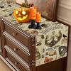 Retro Halloween Table Runner,Spooky Gothic Table Runner Skull Day of The Dead Table Cloth,Vintage Spider Web Spooky Halloween Decorations for Home