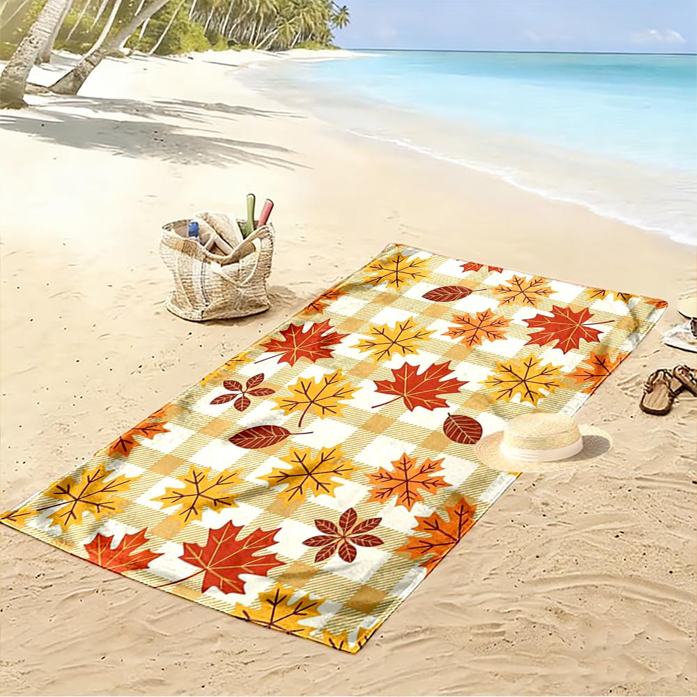 Autumn Maple Leaves Pattern Towel Beach towel quick-drying for travel outdoor sports jogging beach and swimming