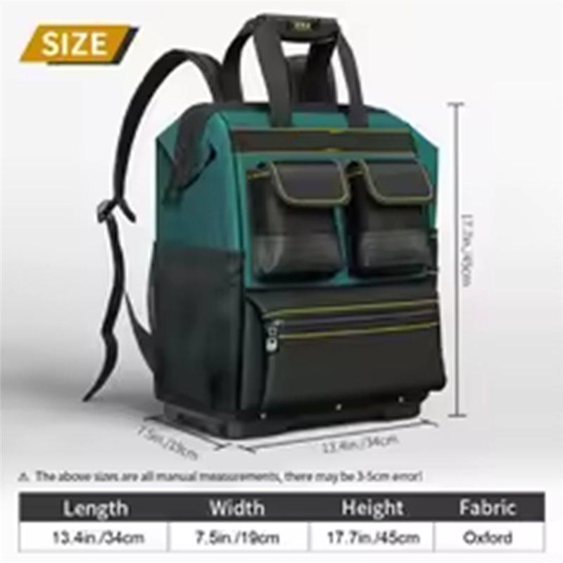A84E-Tool Backpack Multifunctional Multiple Pockets Large Capacity Rubber Bottom Electrician