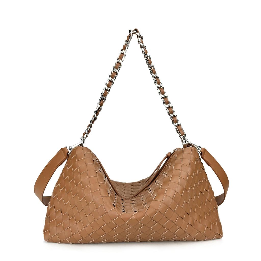 2024 Autumn/Winter Diamond-Patterned Leather Handbag - Trendy Cowhide Shoulder & Messenger Bag for Women