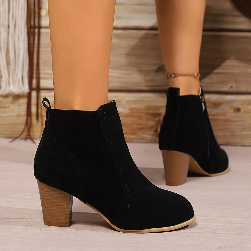 Fashion Winter Ankle Boots for Women Platform Round Toe Comfortable Zipper Short Boots Casual Botas De Mujer Plus Size 35-41 Women Boots