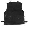 Men Outdoor Multi Pocket Vest Fishing Photography Reporters Vest Outdoor Multi Functional Vest Black XL