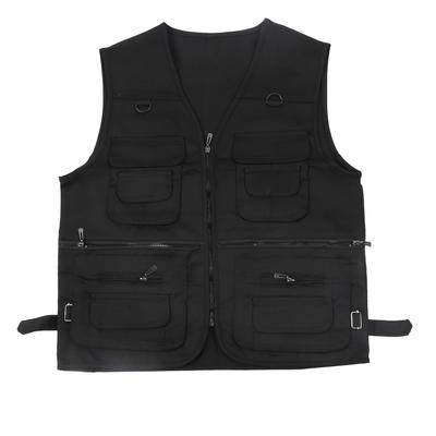 Herren Outdoor Multi-Pocket Weste Angeln Fotografie Reporterweste Outdoor Multifunktionsweste Schwarz XL
