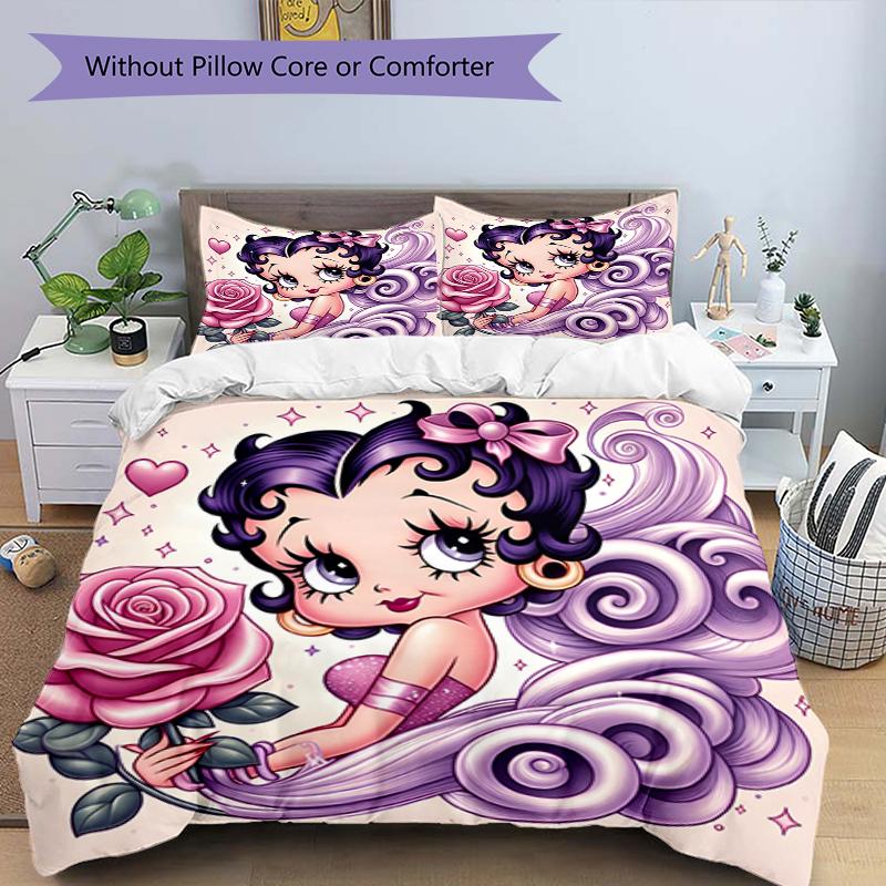 3pcs Duvet Cover Set (1*Duvet Cover + 2*Pillowcase, Without Core),Sexy Doll Print Bedding Set, Bedroom Decor, All‑Season, Birthday Gift