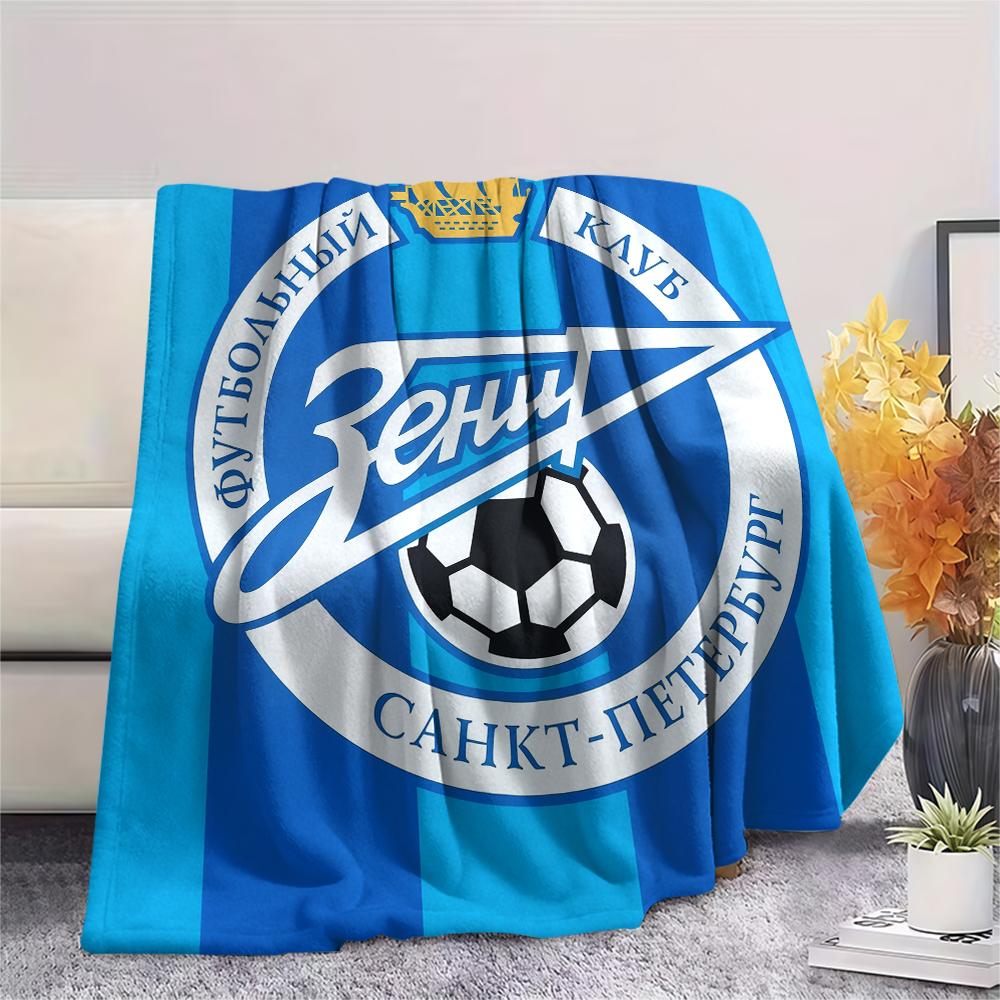 Zenit team emblem,pattern Flannel Blanket, High quality Comfortable for All Seasons, Home Decor, Warmth and Comfort, Perfect for Gifts.