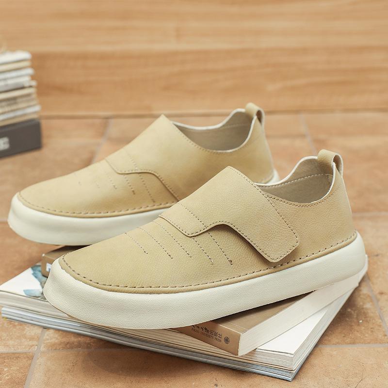 One-pedal men's shoes 2025 new spring casual leather shoes men's board shoes soft-soled sports work lazy shoes casual