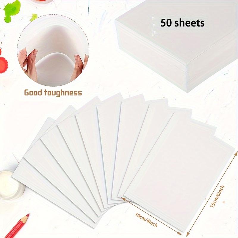 50 ark akvarellpapir bulk, 140 lb/300 gsm kaldpresset papir, hvitt akvarellpapir for tegning, kunst, buet akvarellpapir, malepapir