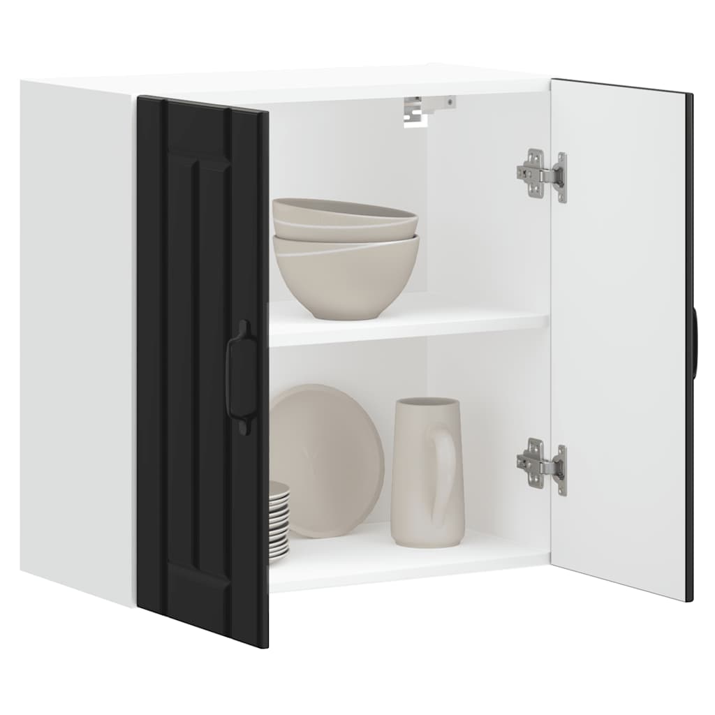 Kitchen Wall Cabinet "Lucca" Black Glued Wood