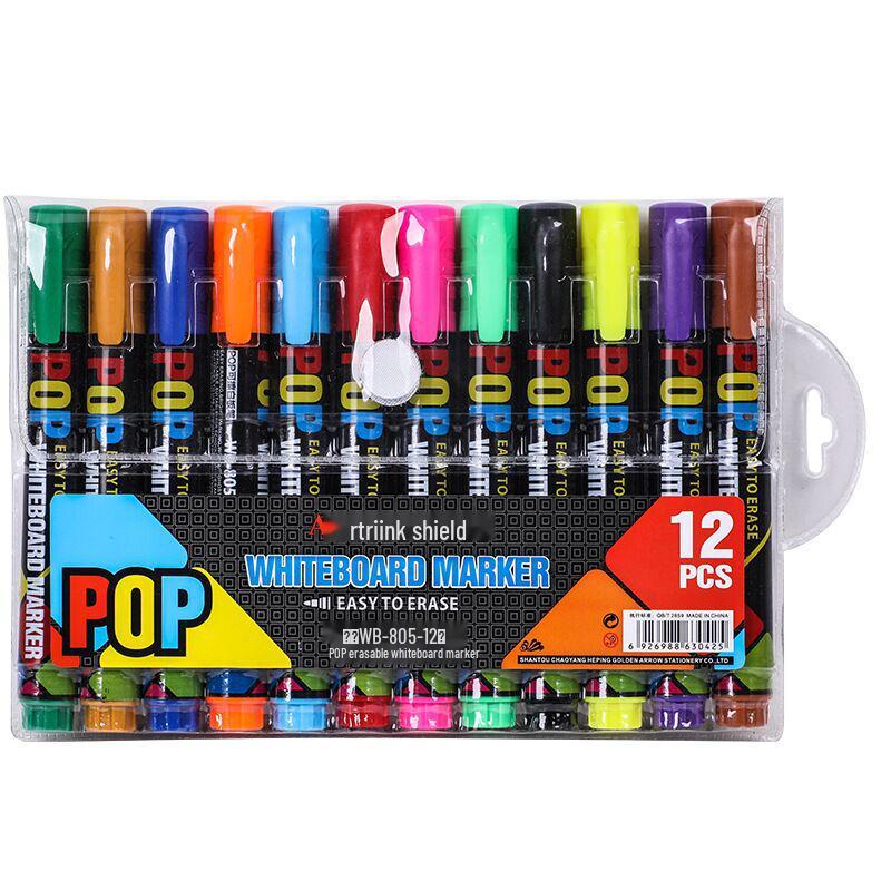 10 Boxes Child-Safe Refillable Whiteboard Markers - 12 Colors, Erasable, Thick Tip, Free Shipping