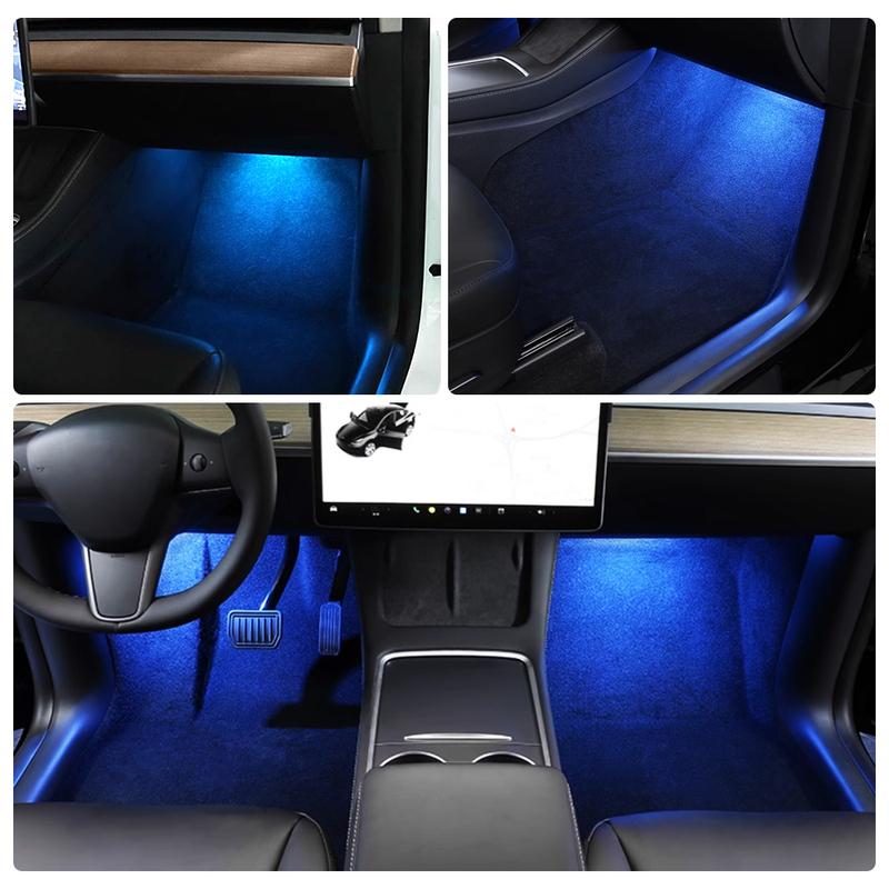 For Tesla Model 3 Model Y S X LED Footwell Light 18 Modes Car Seat Lamp Atmosphere Light Decorative Lamp Interior Accessories