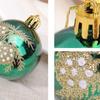 9Pcs/Set Plastic Christmas Balls with Gold Pattern Shatterproof Christmas Balls Pendant Decorative Red Xmas Tree Ornaments