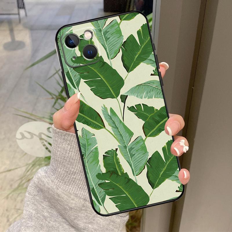 

Retro Banana Leaf Plant Case For iPhone 17 Pro Max 15 14 13 12 11 16 Pro Max Plus 12 13 Mini 16e 17 Air Back Cover iPhone 14Pro MAX