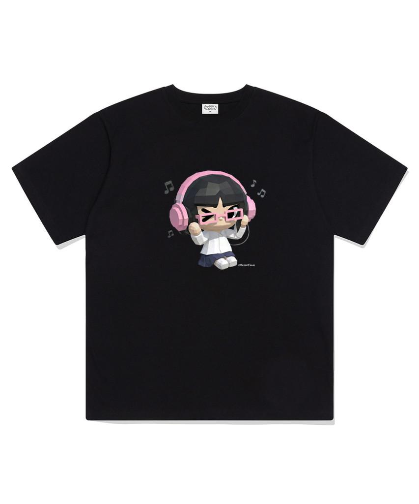 Deomopeuhauseu 3D Music Girl Oversized Short Sleeve T-Shirt [3 Colors]