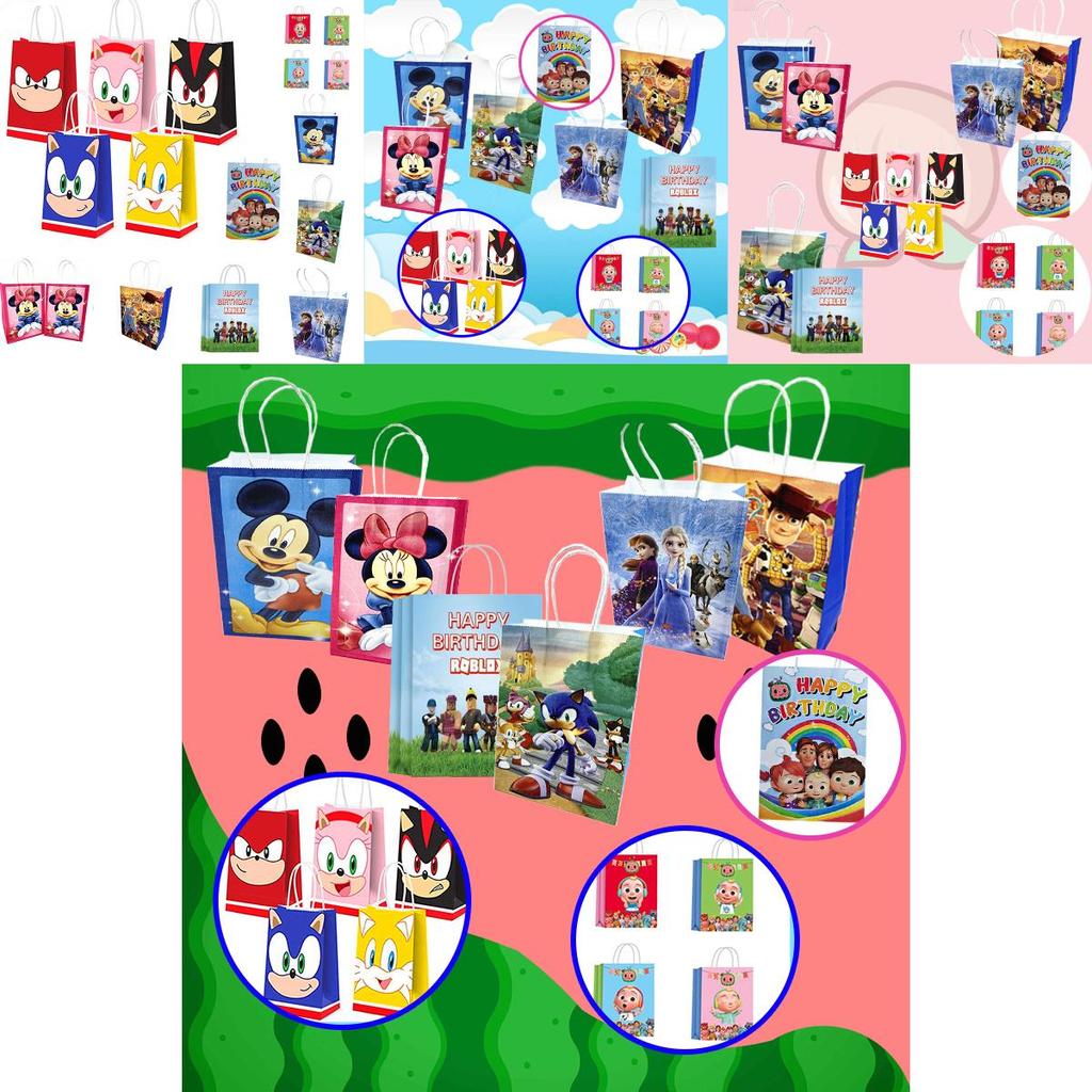 Vibrant Toy Story Portable Paper Bag Disposable Gift Bags For Children's Birthday Parties
